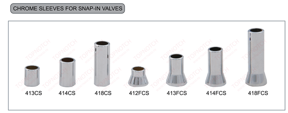 CHROME SLEEVES FOR SNAP-IN VALES