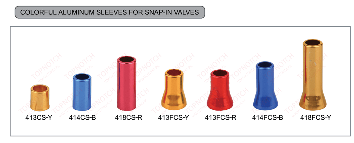 COLORFUL ALUMINUM SLEEVES FOR SNAP-IN VALES